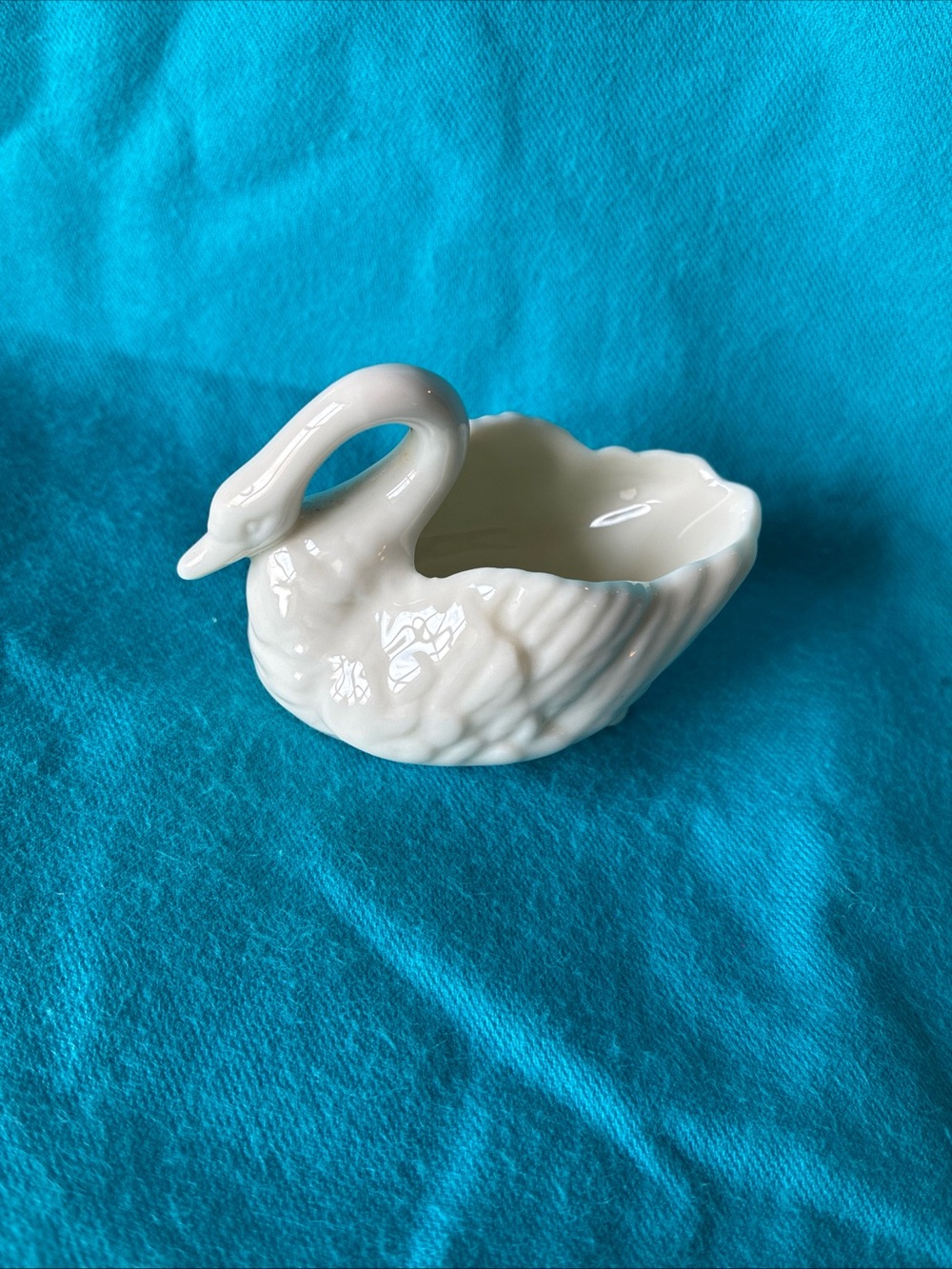 Lenox swan salt dip small trinket dish vintage